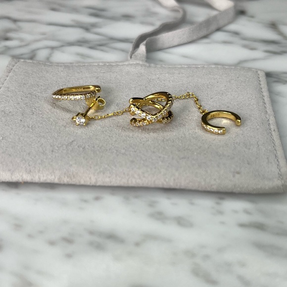 BNWT Set of 3 - Cuff Earring | Gold plated silver - Picture 1 of 7